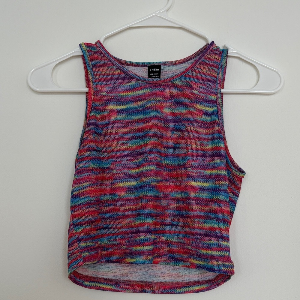 SHEIN Colorful Knit Women's Tank Top. Large but Fits like a small or XS.